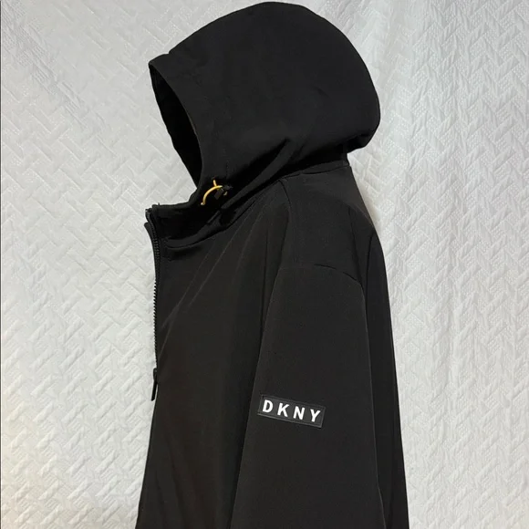 DKNY Black Jacket with Vibrant Yellow Lining - Picture 2 of 5